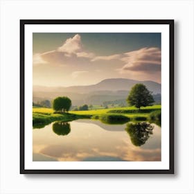 Lake With Trees 1 Art Print