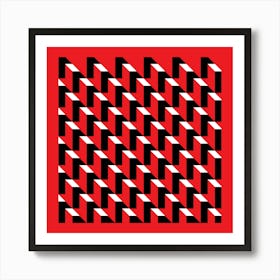 Houndstooth RED background Art Print