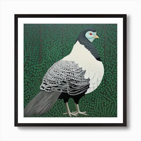 Ohara Koson Inspired Bird Painting Grouse 4 Square Art Print