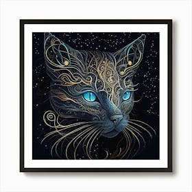 Cat With Blue Eyes 1 Art Print