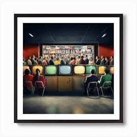 Tv Room Stock Videos & Royalty-Free Footage Art Print