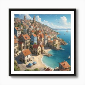 Croatia City art print 1 Art Print