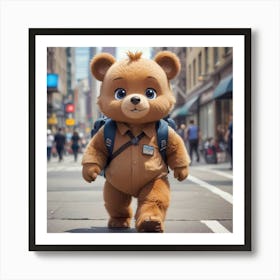 Bear In New York Art Print