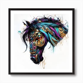 Chinese Horse Head Art Print