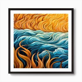 Sunset At The Beach Art Print