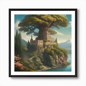 One Tree On The Top Of The Mountain Art Print