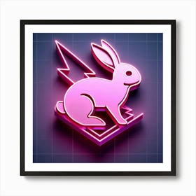 Neon Bunny Art Print