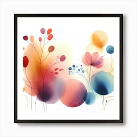 Abstract Flowers 1 Art Print