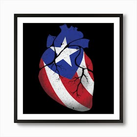 Puerto Rico Heart Flag Art Print