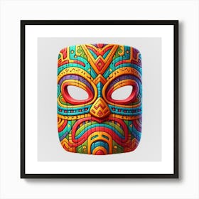 Watercolor Festival Tiki Mask 1 Art Print