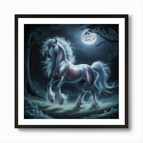 Unicorn In The Forest 8 Art Print