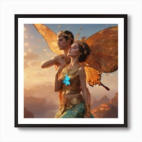 Couple With Wings Art Print