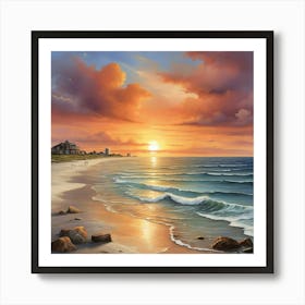 Sunset On The Beach 7 Art Print