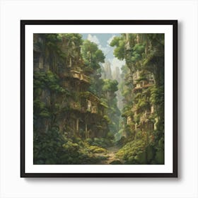 674137 A Jungle City, With Vines And Roots Serving As Roa Xl 1024 V1 0 Art Print