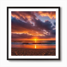 Sunset On The Beach 412 Art Print