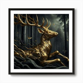 Golden Deer 8 Art Print