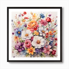 Watercolor Flowers 5 Art Print