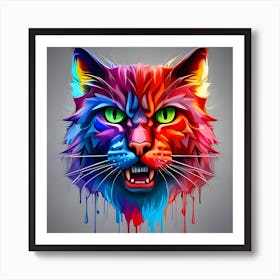 Colorful Cat 2 Art Print