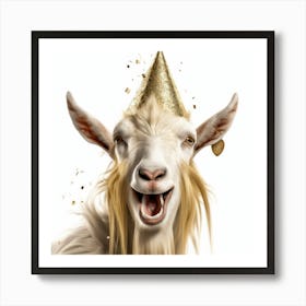 Goat In A Party Hat Art Print