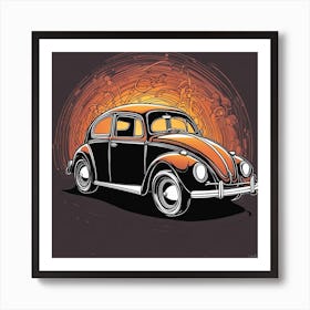 Doodle VW Beetle Art Print