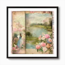 Shabby Chic Dreamy Mist Pastel Junk Journals Jane (1) Art Print