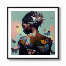 Powerful Butterfly Woman Body  #1 Art Print