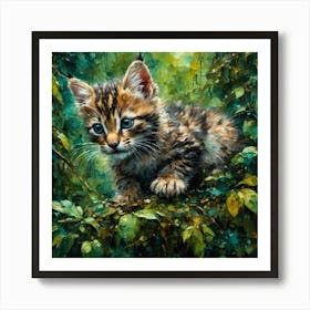 Wildcat Hiding In The Jungle Art Print