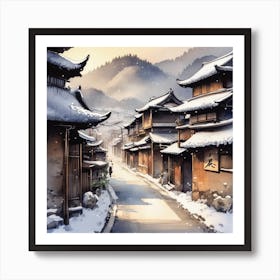 Beautiful Japanese Village Art Print