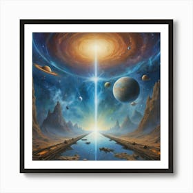 Space Road art print paintings Art Print