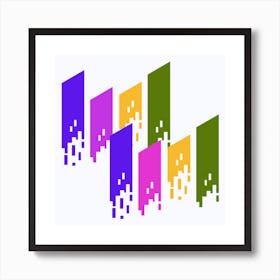 colorful vertical line design  Art Print