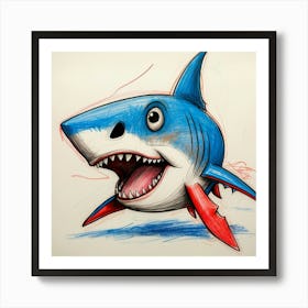 Shark Drawing 20 Art Print