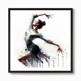 Watercolor Ballet Dancer #2 Art Print