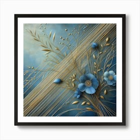 Blue Flowers 6 Art Print