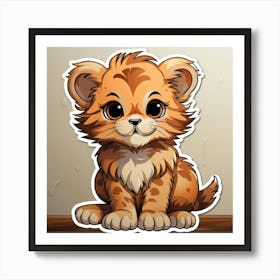 Lion Cub Sticker 2 Art Print