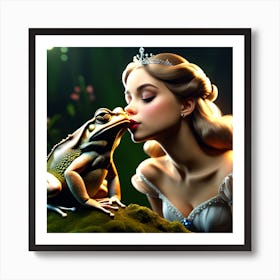 Cinderella Kissing Frog Art Print