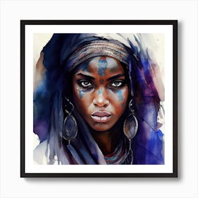 Watercolor Tuareg Woman #4 Art Print