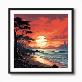 Sunset Painting Art Print