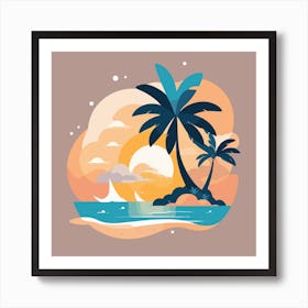 Sunset At The Beach Art Print