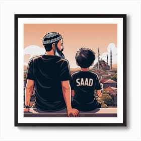 Boy and Father Art Print