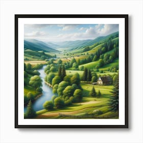 Valley In The Mountains 8 Art Print