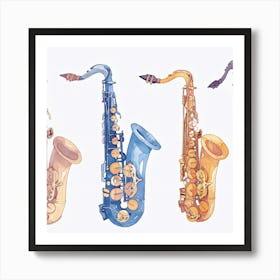 Saxophones 2 Art Print