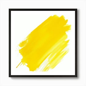 Yellow Paint Brush Stroke Art Print