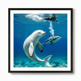 Dolphins In The Ocean Art Print