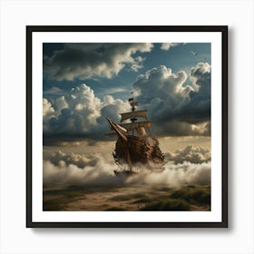Ship In The Clouds Art Print