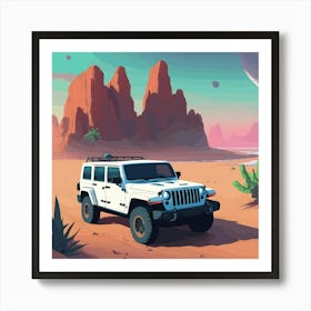 Jeep In The Desert 3 Art Print