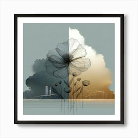 Flower In The Sky 5 Art Print