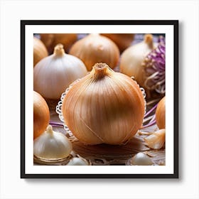 Onions On A Plate Art Print