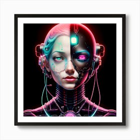 Cyborg Girl Art Print