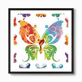 Rainbow Butterflies Art Print