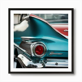 Tail Lights Of A Classic Car Art Print